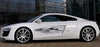 metal style flames vinyl decal on white audi car